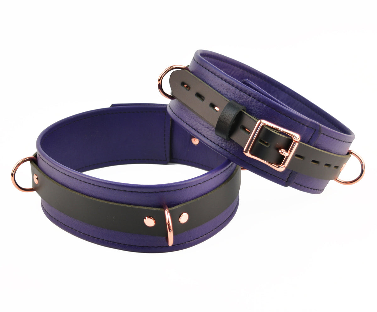 Purple Leather Premium Single Strap Ball Gag - Black Ball – Mercy Industries