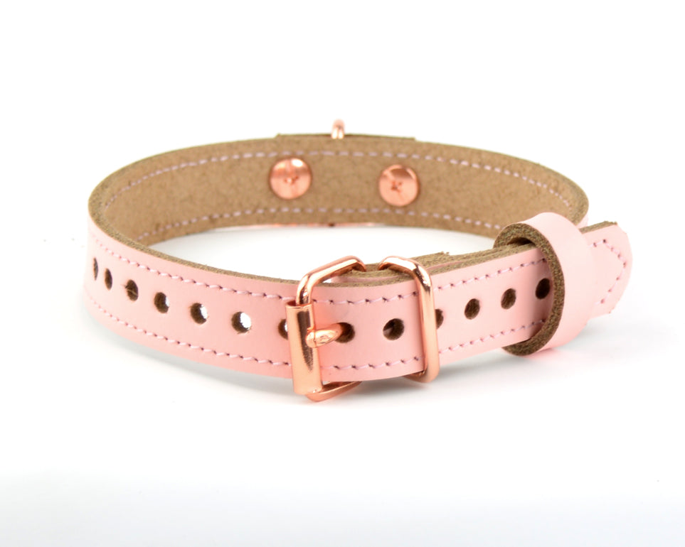 Hot Pink- Luxury Designer Monogram Empreinte Leather Dog Collar