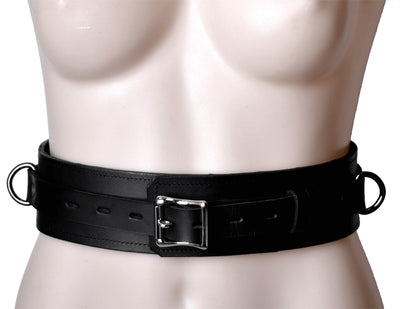 Leather Bondage Belt - Black | Leather BDSM Products