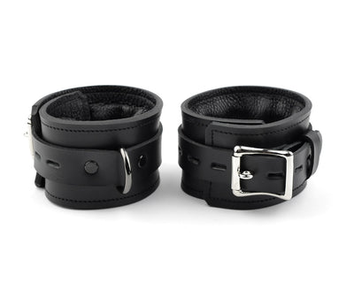 BDSM Products | Premium Padded Ankle Cuffs - Black