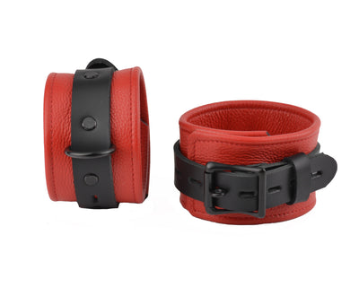 Premium Leather Ankle Cuffs - American Red Midnight Edt