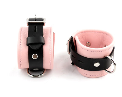 Premium Leather Wrist Cuffs - Blush Pink | Mercy Industries