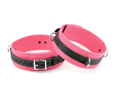 Mercy Industries | Premium Lockable Thigh Cuffs Triple Layer Leather - Pink