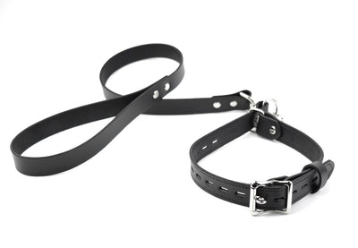 Mercy Industries | Black Premium Leather Choke Collar & Leash