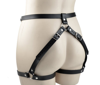 Black Leather Booty Harness