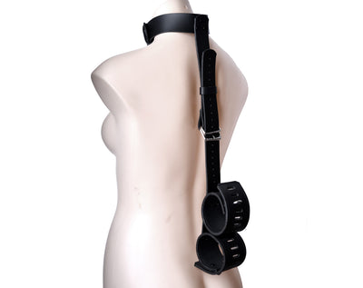 BDSM Gear | Premium Arm Binder Bondage Leather Restraint - Black
