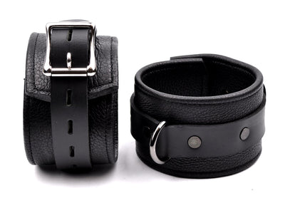 BDSM Cuffs | Premium Leather Ankle Cuffs - Black