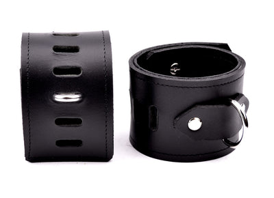 Premium Leather Cuffs | Premium Leather Wrist Quick Cuffs - Black