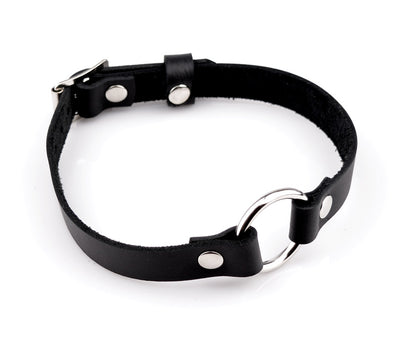 Black Leather O-Ring Choker | Mercy Industries