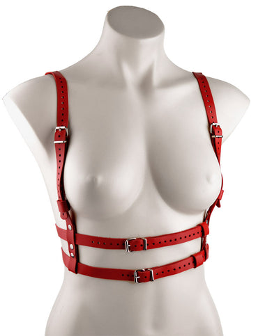 Americana Red Leather Buckle Harness – Limited Edition! | Online Leather BDSM Products