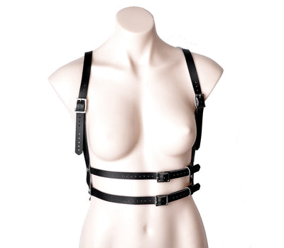 Black Leather Buckle Harness | Mercy Industries