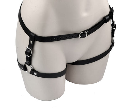 Black Leather Lower Body Harness