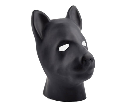Latex Rubber Dog Mask - Black | Latex Mask