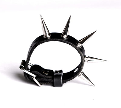 Mercy Industries | Spiked Black Leather Wrist Cuff