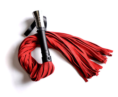 Premium Leather Flogger - Red | Mercy Industries