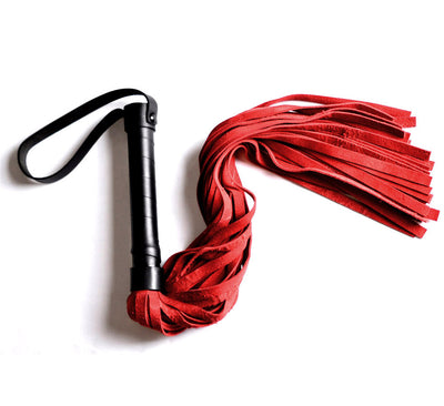 Deluxe Leather Flogger - Red | Mercy Industries